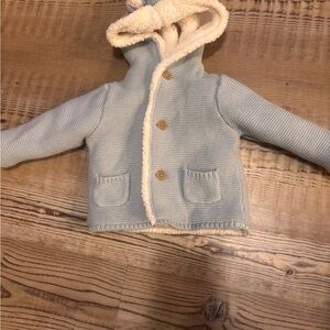 Carter's Light Blue Knit Jacket with Cream Lining